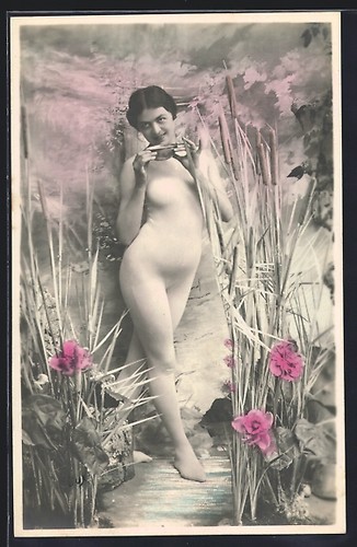Cartolina fotografica donna - , in